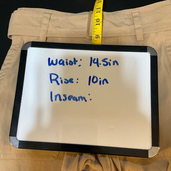 Vince Belted Linen Blend Crop Pants Straight Leg Khaki Casual Size S - Picture 8 of 9